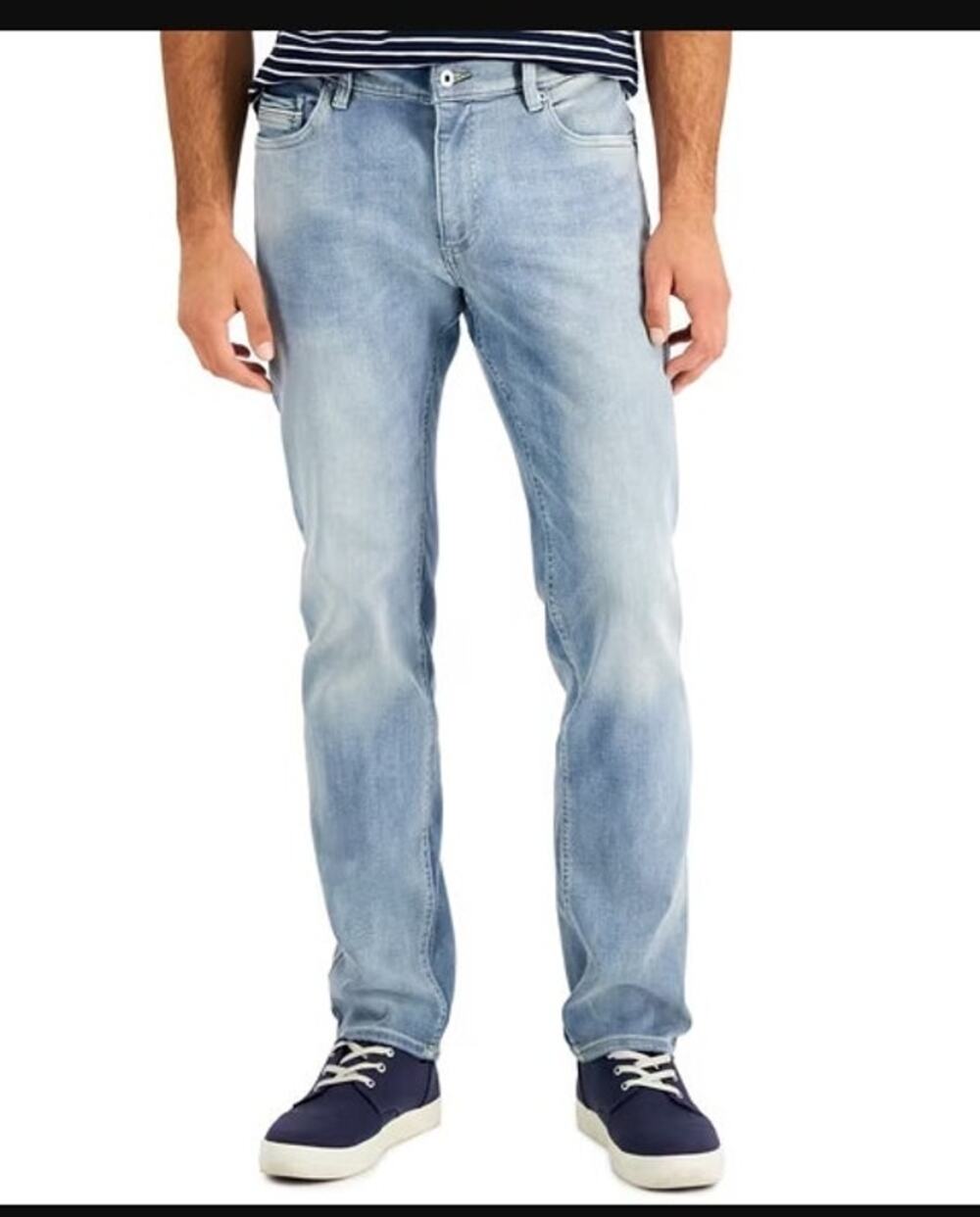 New NWT Men's Sun + Stone Straight Fit Light Wash Jeans Size 34 X 30